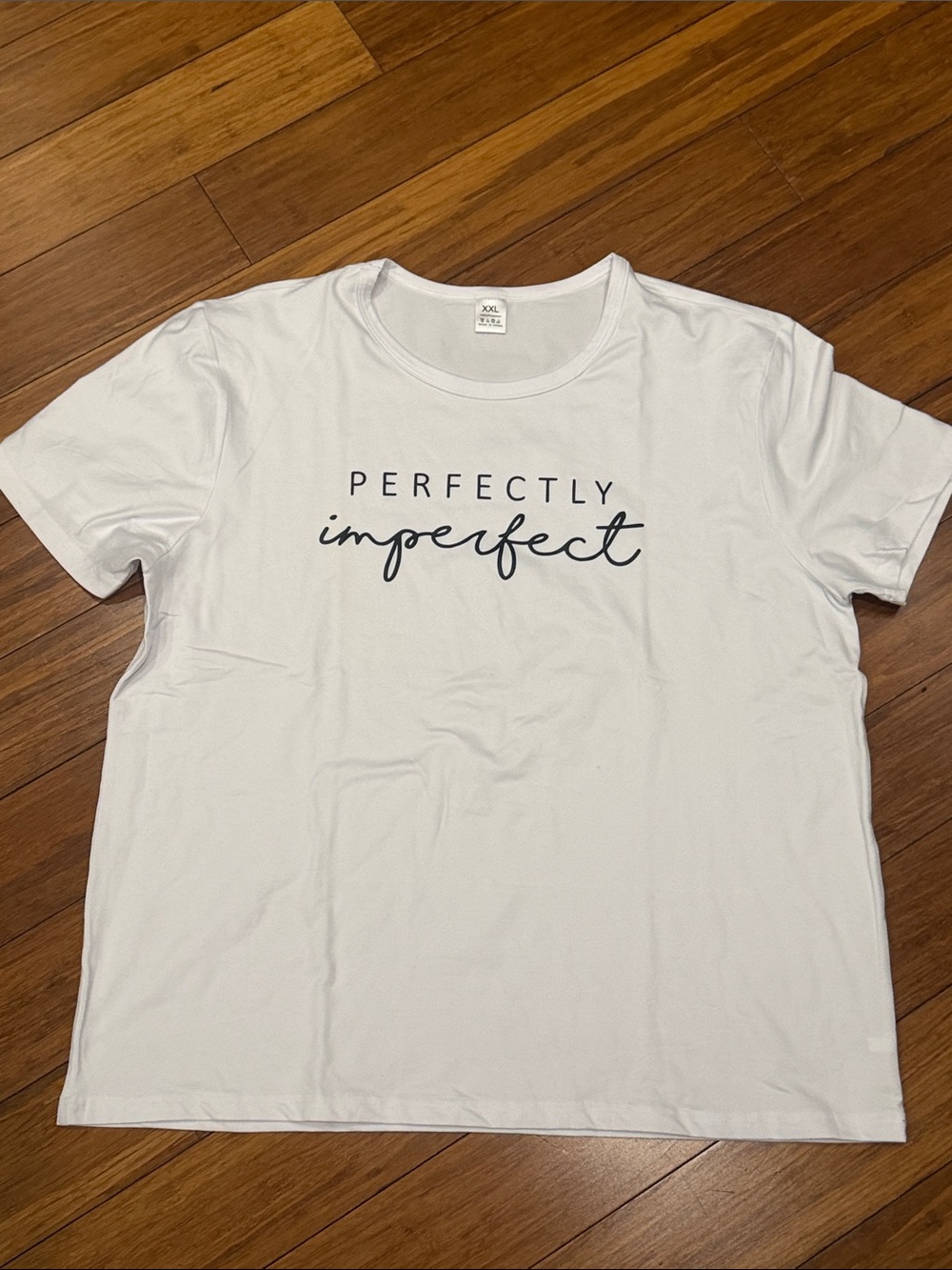Perfectly Imperfect White Graphic Tee XXL